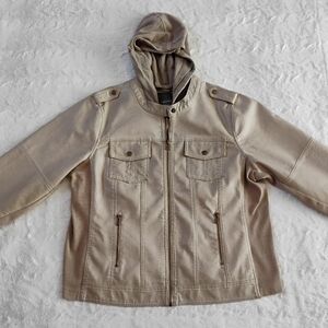 Maurices Faux Leather Hooded Plus Size Jacket